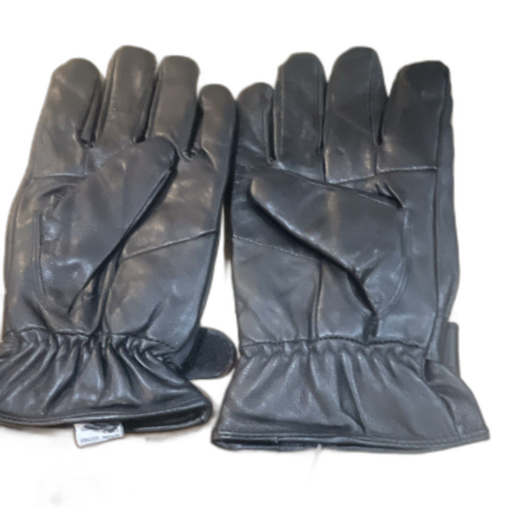 Insulated Genuine Leather Gloves Black Men's L/XL Lined Wrist Winter #7
